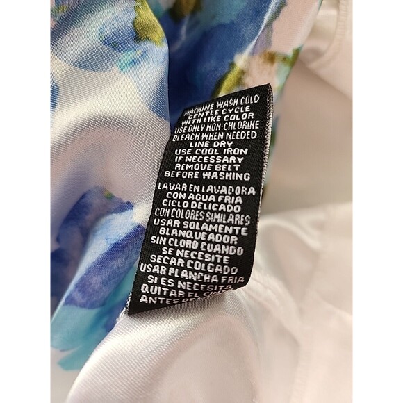 Karin Stevens A-line Dress Sleeveless Floral Rear Zip Size 10 Spring Garden - Picture 12 of 13